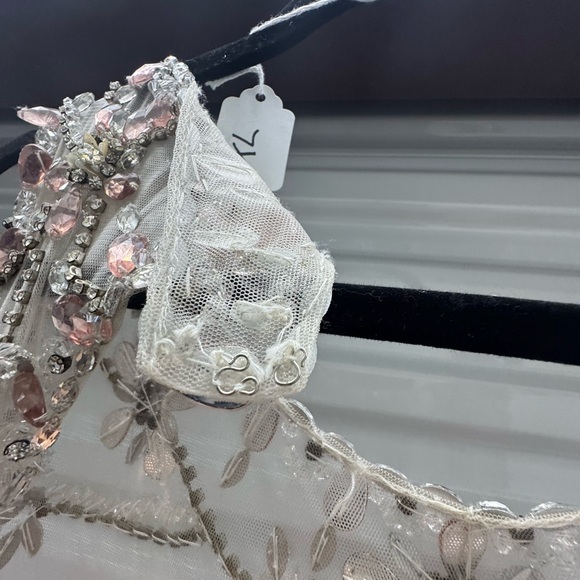 Blush Pink Ball Gown Quinceañera Prom Dress Rhinestone Corset Ruffle Tulle L/XL - Picture 14 of 14